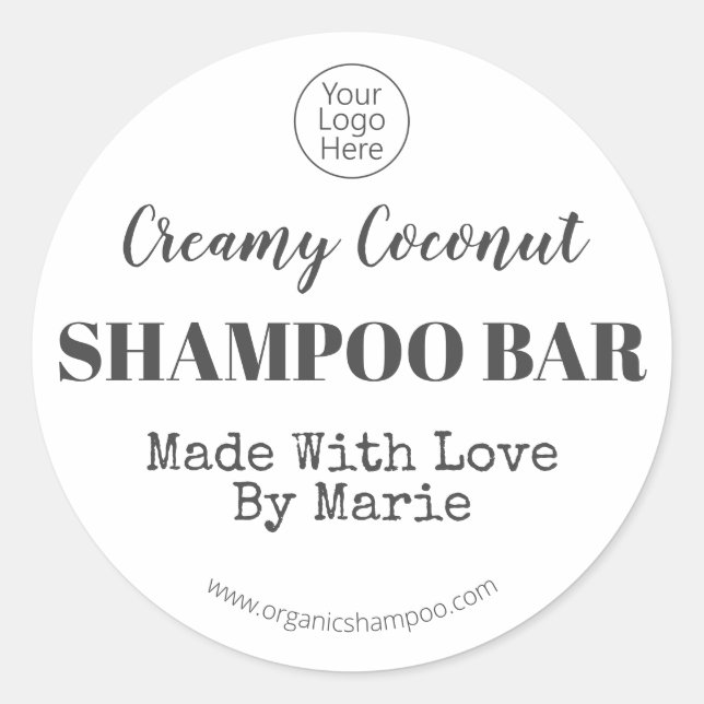 Schwarz-Weiß-Coconut-Shampoo-Bar Runder Aufkleber (Vorderseite)