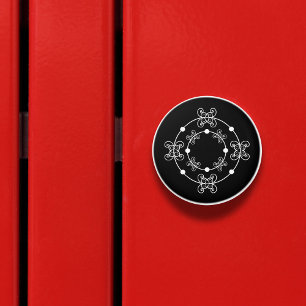 Schwarz/Weiß Concentric Circles Decorative Knoch Keramikknauf