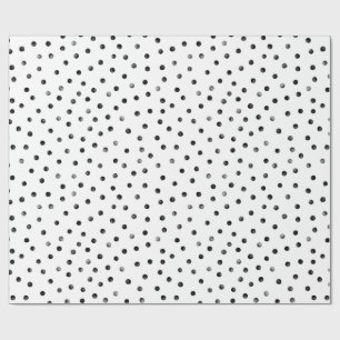Schwarz-Weiß-Confetti-Punkte Geschenkpapier