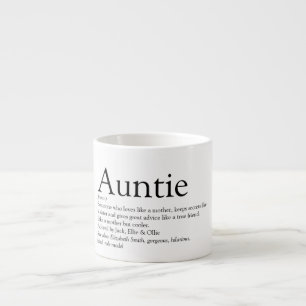 Schwarz-Weiß Coole Lustige Tante Auntie Definition Espressotasse