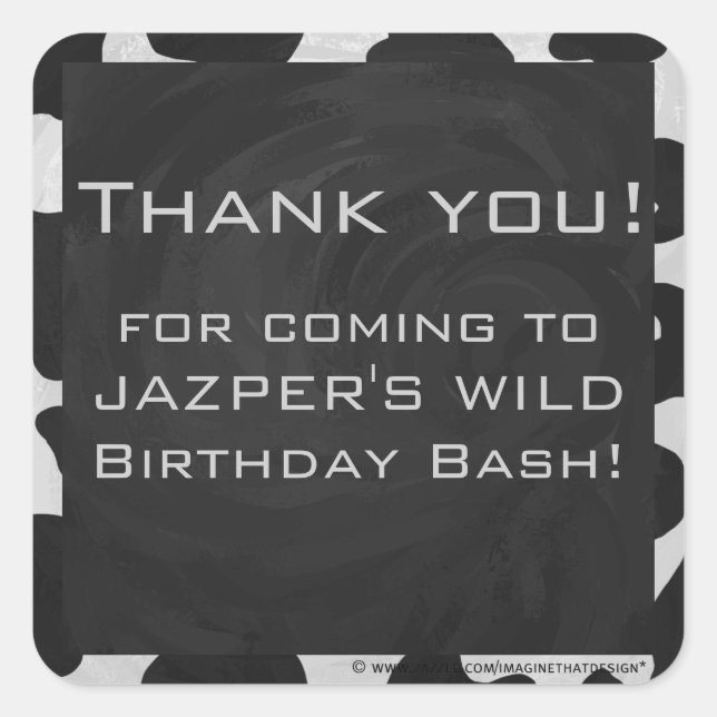 Schwarz-Weiß-Cow Quadratischer Aufkleber (Vorderseite)