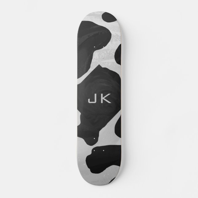 Schwarz-Weiß-Cow Skateboard (Vorderseite)