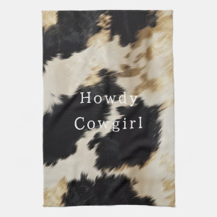 Schwarz-weiß Cowhide Geschirrtuch
