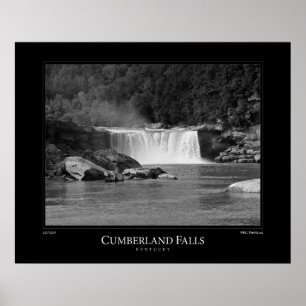 Schwarz-Weiß-Cumberland-Fälle Poster