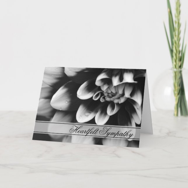 Schwarz-Weiß-Dahlia-Beileid Karte (Vorderseite)