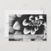 Schwarz-Weiß-Dahlia-Hochzeit-RSVP-Antwortkarte