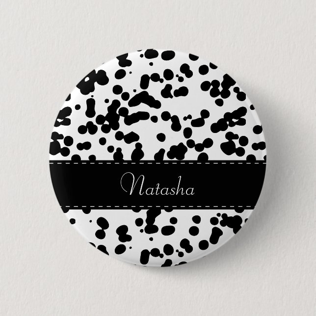 Schwarz-Weiß-Dalmatiner Button (Vorderseite)