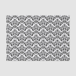 Schwarz-Weiß Damask Elegant Seidenpapier
