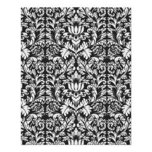 Schwarz-weiß Damask Lace Brocade Poster