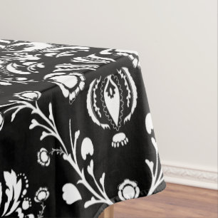 Schwarz-Weiß-Damaskus Tischdecke