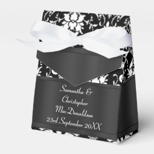Schwarz-Weiß-Damast Geschenkschachtel