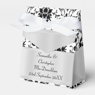 Schwarz-Weiß-Damast Geschenkschachtel