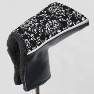 Schwarz-Weiß-Damast Golf Headcover