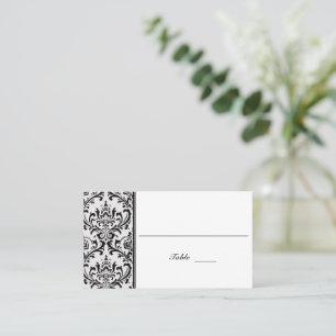 Schwarz-Weiß-Damast   Hochzeit Platzkarte