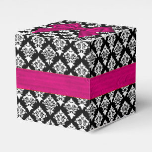 Schwarz-Weiß-Damast Hochzeitsgunst-Geschenkboxen Geschenkschachtel