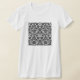 Schwarz-Weiß-Damast-Muster T-Shirt (Laydown)