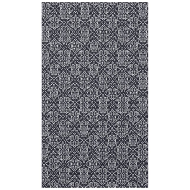 Schwarz-Weiß-Damast-Muster Tischdecke (Vorderseite)