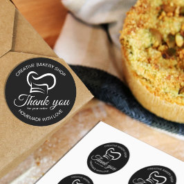Schwarz-Weiß-Danke für Ihre Bestellung Bäckerei Runder Aufkleber