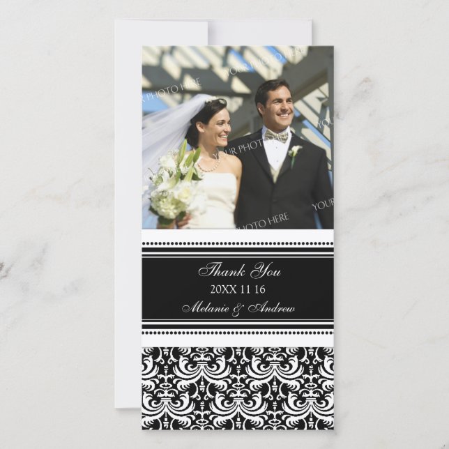 Schwarz-weiß danke Ihnen für die Hochzeit von Foto (Vorderseite)