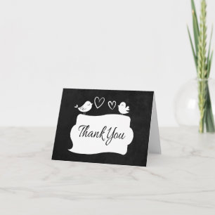 Schwarz & Weiß Danke Lovebirds Schultafel
