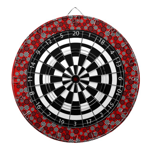 Schwarz-Weiß-Dartboard Dartscheibe (vorne)