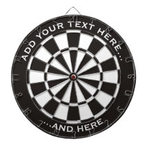 Schwarz-Weiß-Dartboard mit benutzerdefiniertem Tex