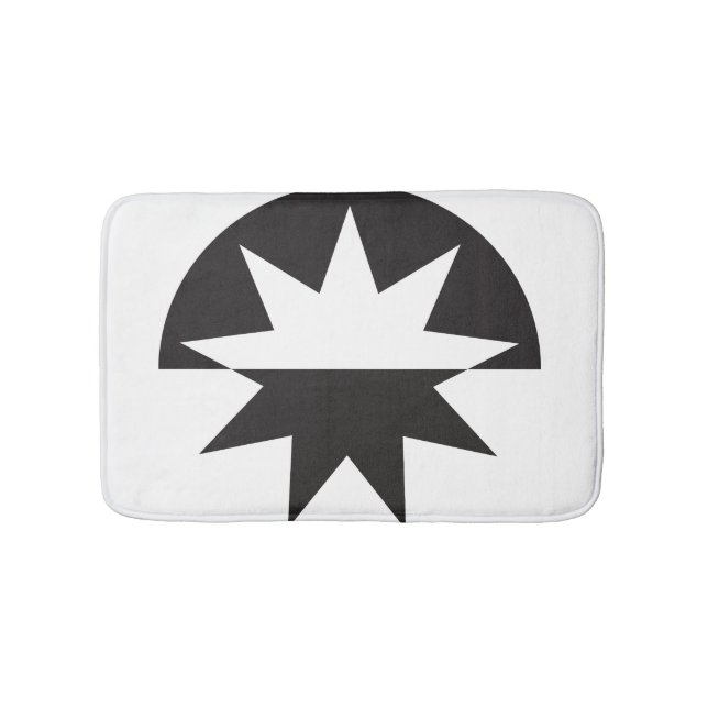 Schwarz-weiß Deko Star Sunburst Badematte (Vorderseite)