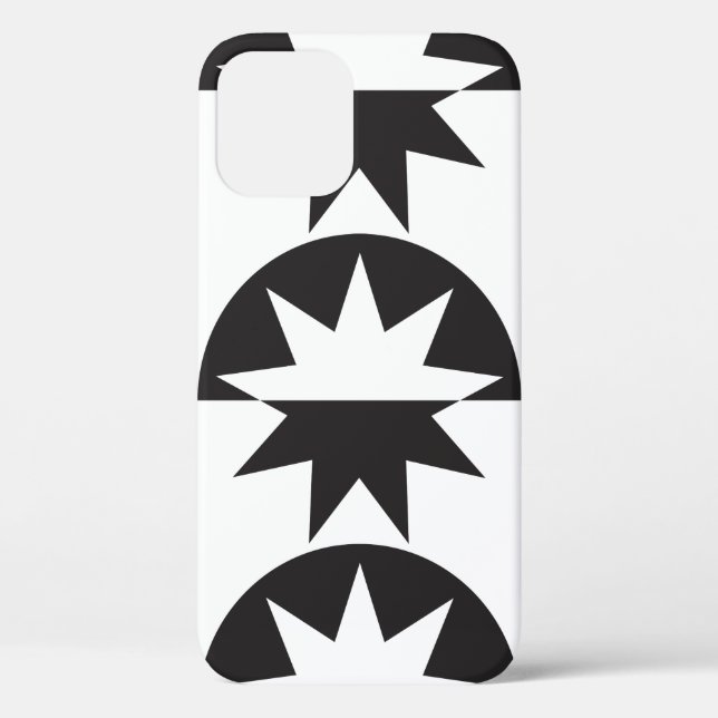 Schwarz-weiß Deko Star Sunburst Case-Mate iPhone Hülle (Rückseite)