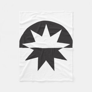 Schwarz-weiß Deko Star Sunburst Fleecedecke