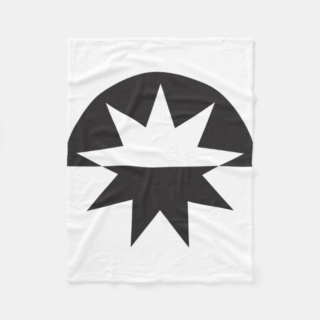 Schwarz-weiß Deko Star Sunburst Fleecedecke (Vorderseite)