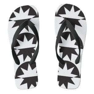 Schwarz-weiß Deko Star Sunburst Flip Flops