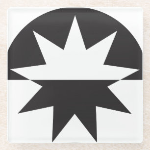 Schwarz-weiß Deko Star Sunburst Glasuntersetzer
