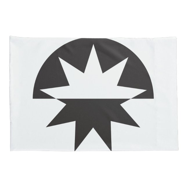 Schwarz-weiß Deko Star Sunburst Kissenbezug (Rückseite-Rechts)