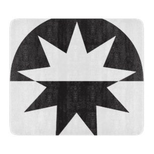 Schwarz-weiß Deko Star Sunburst Schneidebrett