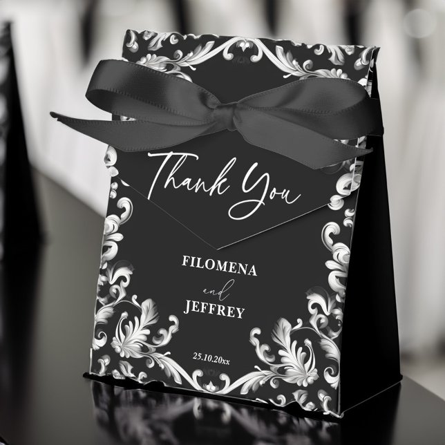 Schwarz-Weiß-Dekoration Geschenkschachtel (Black and white decor elegant wedding favor box wedding favors personalized favor box classical )