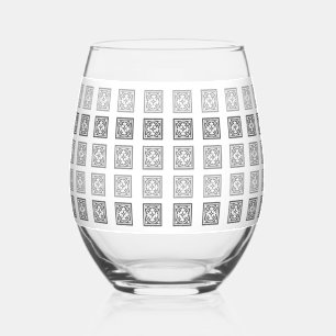 Schwarz-Weiß-Dekorationsglas Weinglas Ohne Stiel