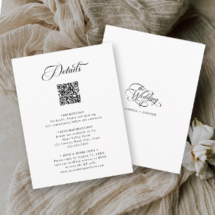 Schwarz-Weiß Delikatessen Elegante Hochzeiten Deta Begleitkarte