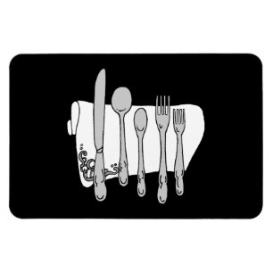 Schwarz-Weiß-Design für Seitenware Magnet