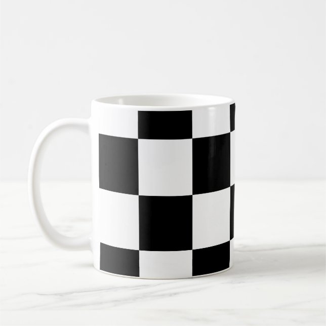 Schwarz-Weiß-Design  Kaffeetasse (Links)