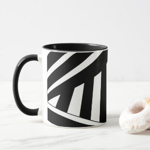 Schwarz-Weiß-Diagonalstreifen Tasse