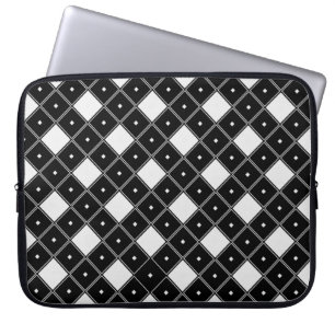 Schwarz-Weiß-Diamant-Form Laptop-Sieb Laptopschutzhülle
