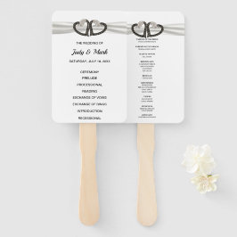 Schwarz-Weiß-Diamant-Herz-Hochzeitsprogramm Fächer