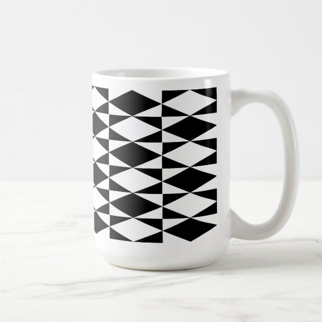 Schwarz-Weiß-Diamant Kaffeetasse (Rechts)