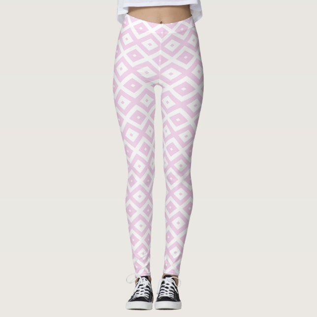 Schwarz-Weiß-Diamant Leggings (Vorderseite)
