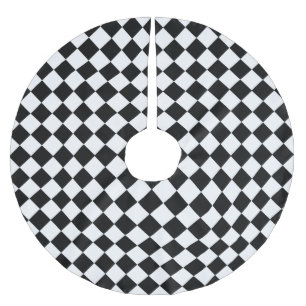 Schwarz-Weiß-Diamant-Muster von Shirley Taylor Polyester Weihnachtsbaumdecke