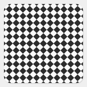 Schwarz-Weiß-Diamant-Muster von Shirley Taylor Quadratischer Aufkleber
