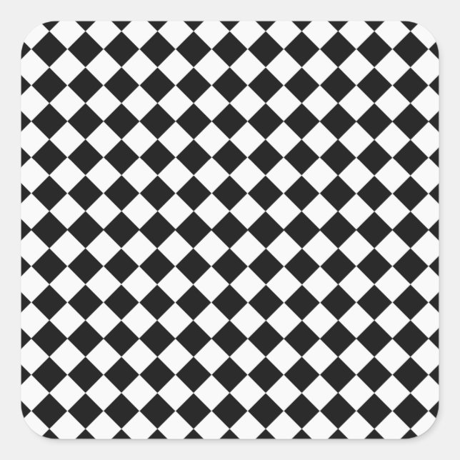 Schwarz-Weiß-Diamant-Muster von Shirley Taylor Quadratischer Aufkleber (Vorderseite)