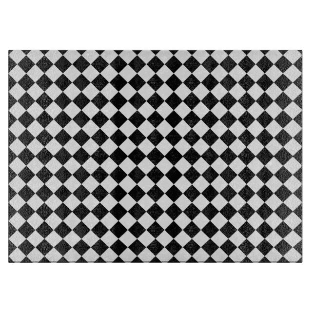 Schwarz-Weiß-Diamant-Muster von Shirley Taylor Schneidebrett (Vorderseite)