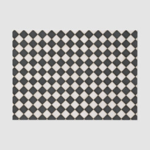 Schwarz-weiß Diamanten im Antik-Look Seidenpapier