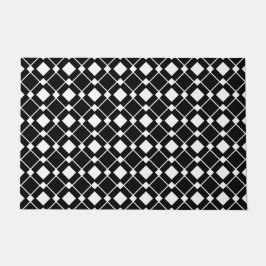 Schwarz-Weiß-Diamanten - Lozenge Muster Fußmatte